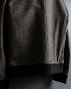 "BURBERRY Black Label" Leather combination design zip-up blouson