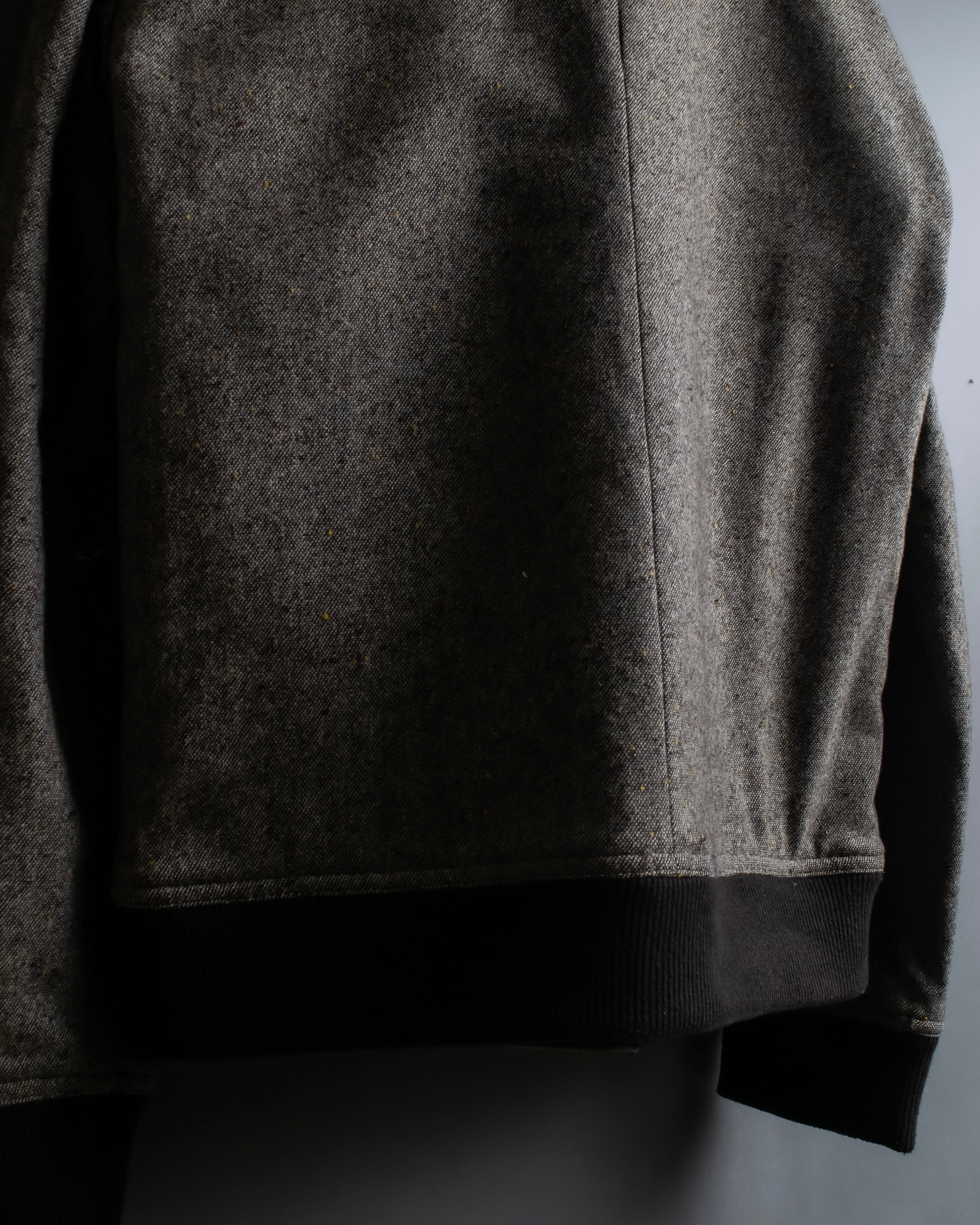 "BURBERRY Black Label" Leather combination design zip-up blouson