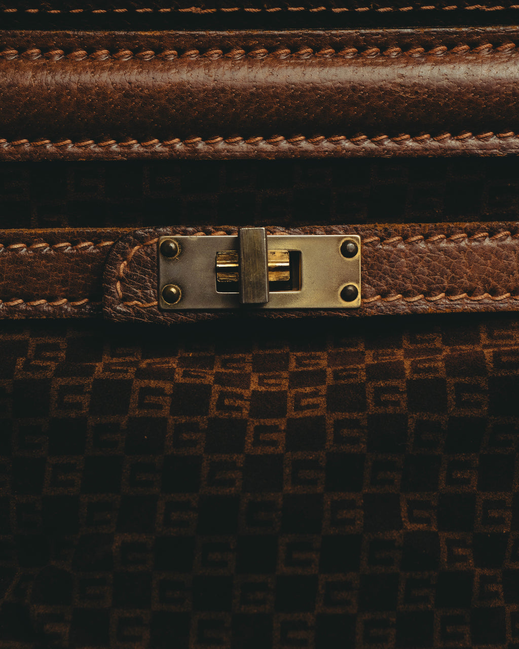 -SPECIAL- "GUCCI" 70's Micro GG suede turn-lock handbag
