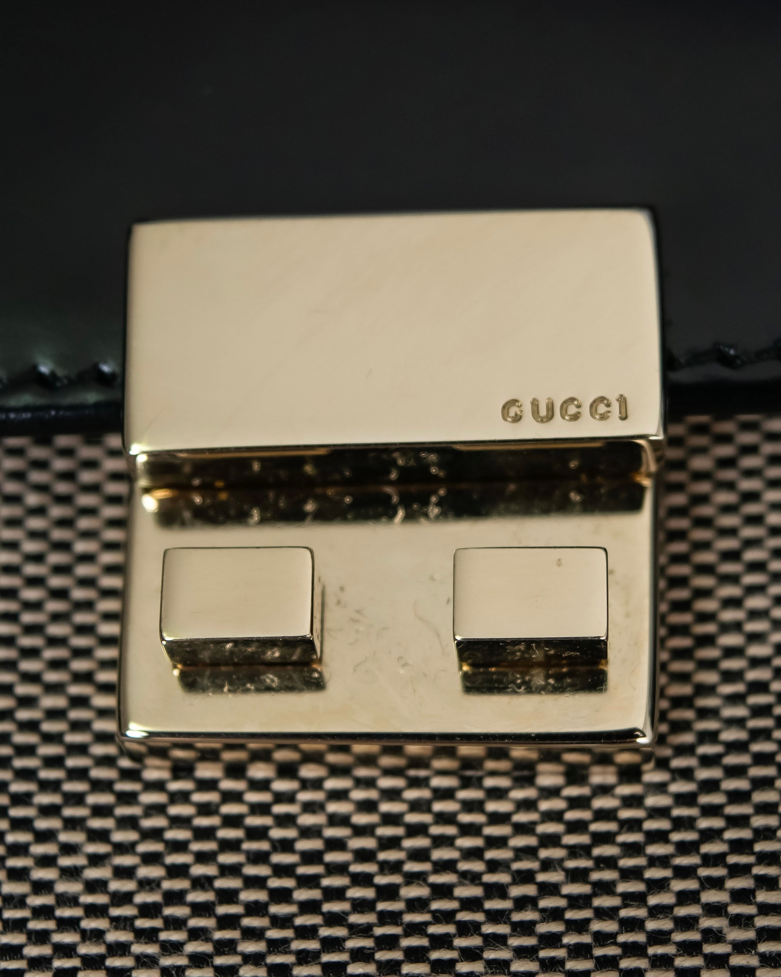 "GUCCI" Canvas and leather bi-fold wallet