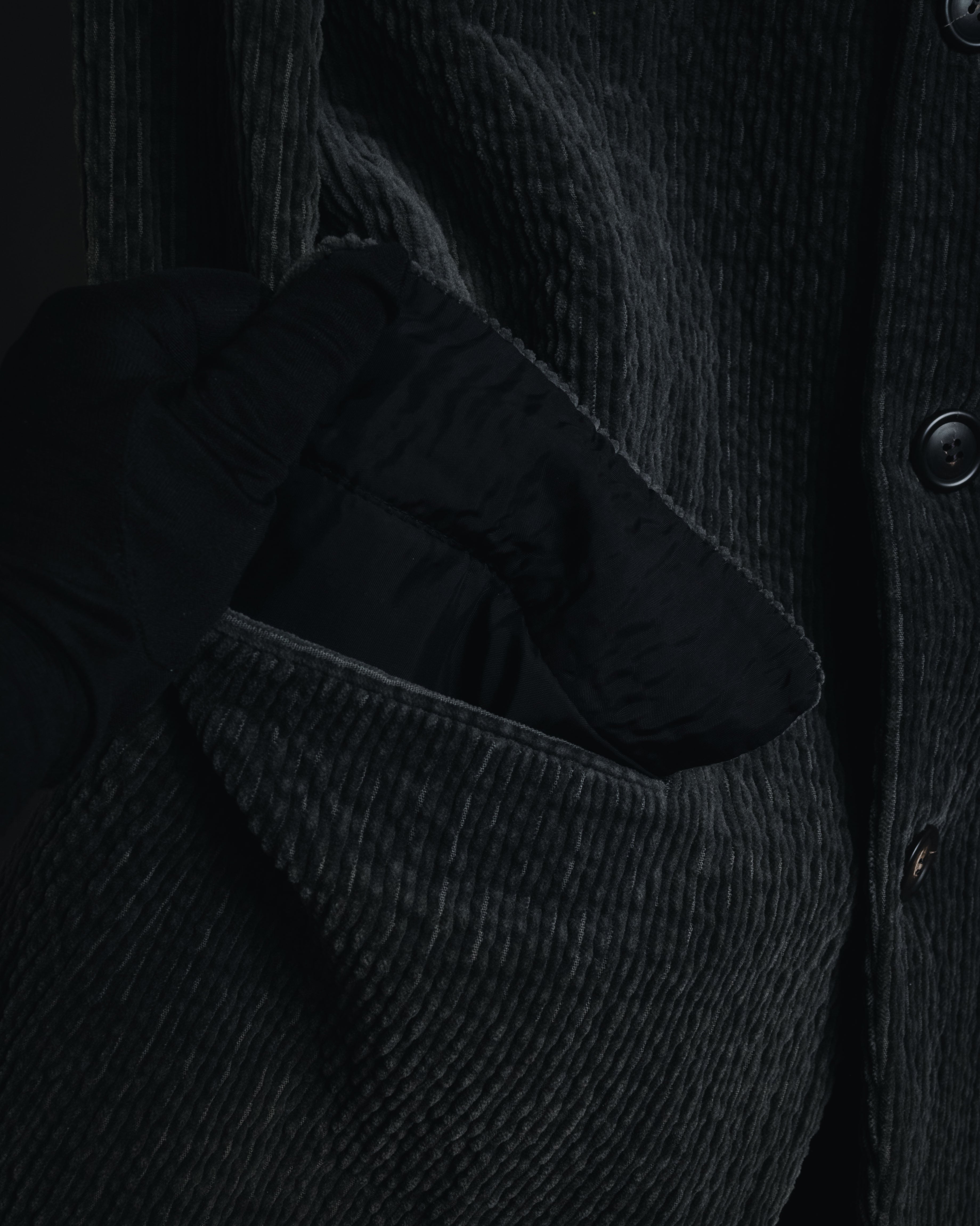 –SPECIAL– "ISSEY MIYAKE MEN" 98AW garment-pleated cotton tailoring set-up