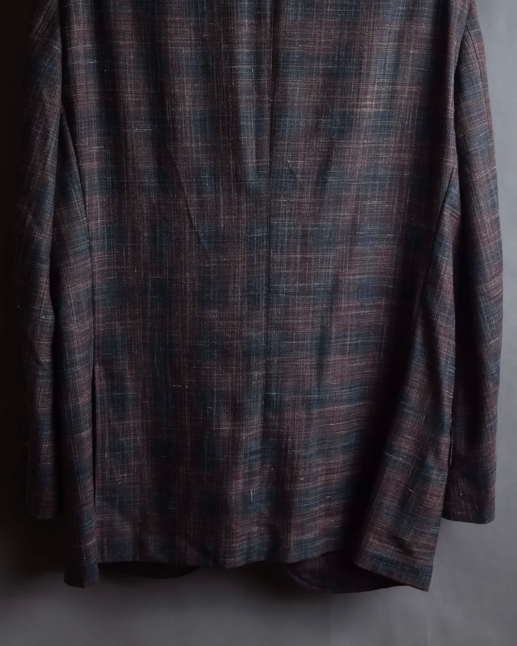 "Tex Teq" Gradient check pattern tailored jacket