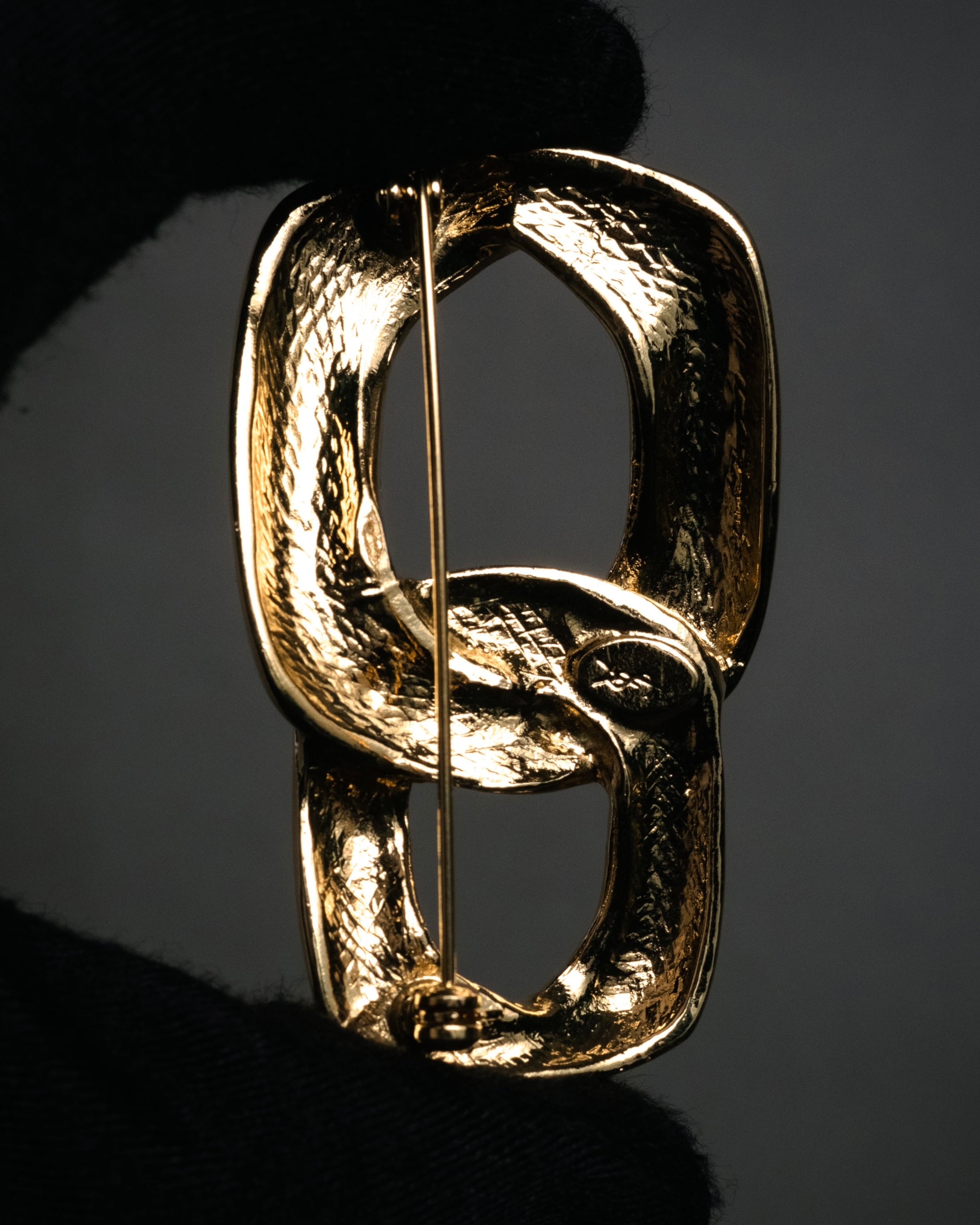 “Yves Saint Laurent” 80’s–90’s Sculptural chain motif brooch