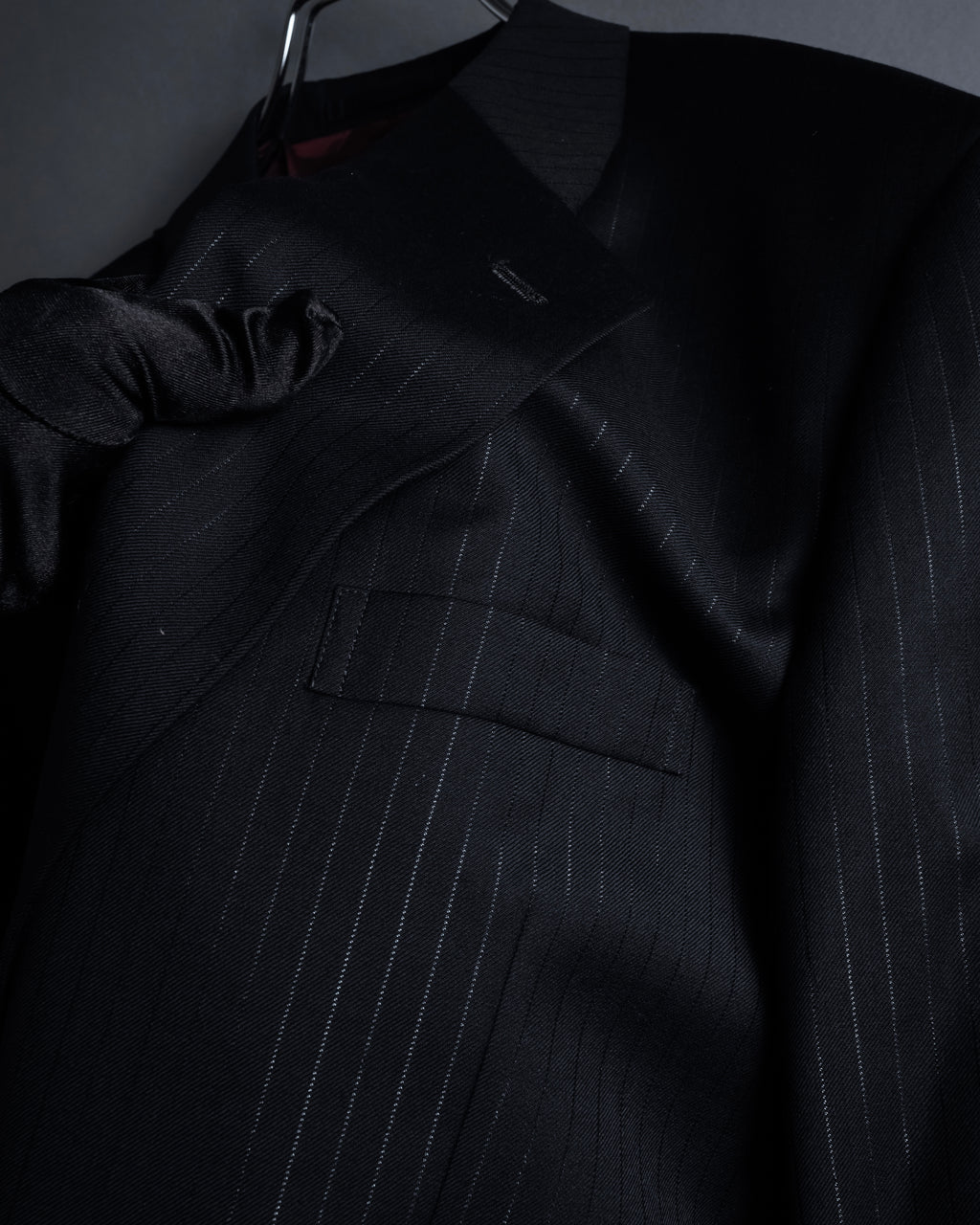 "BALENCIAGA" Chalk stripe pattern long silhouette set up