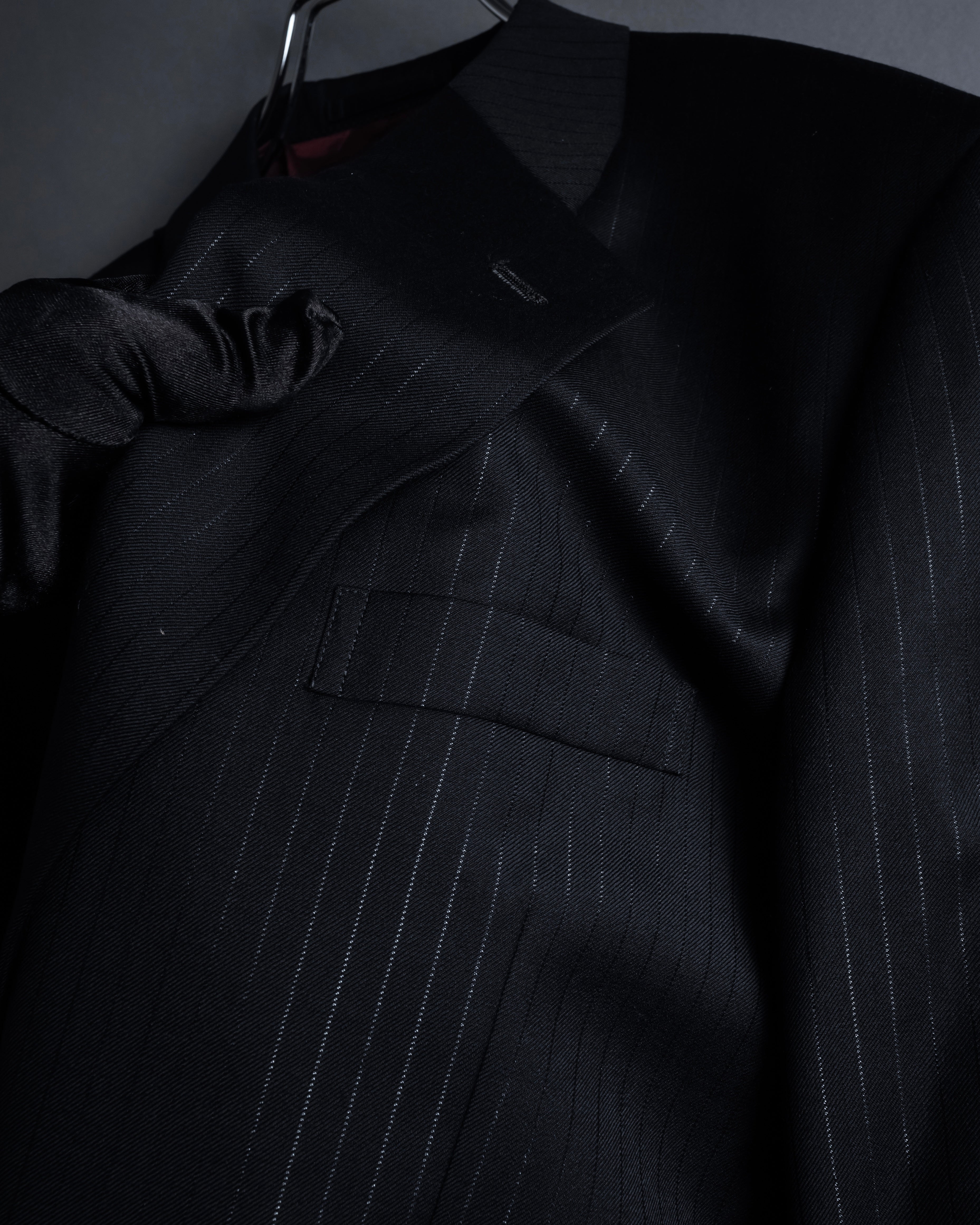 "BALENCIAGA" Chalk stripe pattern long silhouette set up