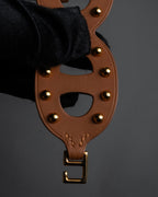 "HERMES" Chaine d'Ancre motif studs leather bracelet
