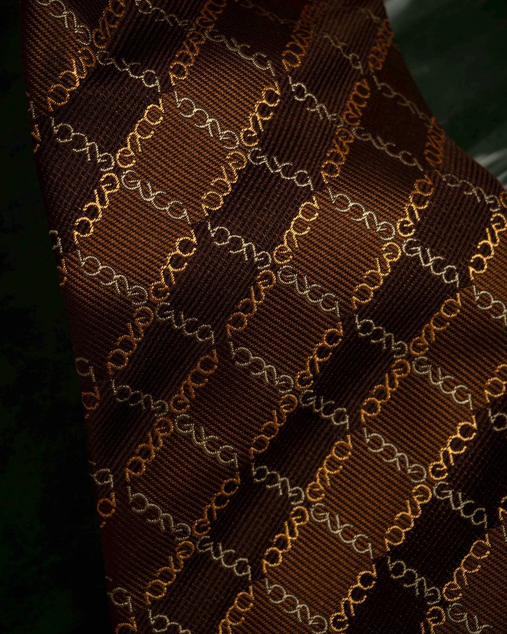 "GUCCI" Chain plaid design silk neck tie