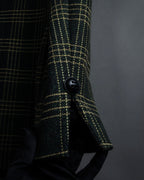 "Christian Dior" Windowpane check tailored jacket