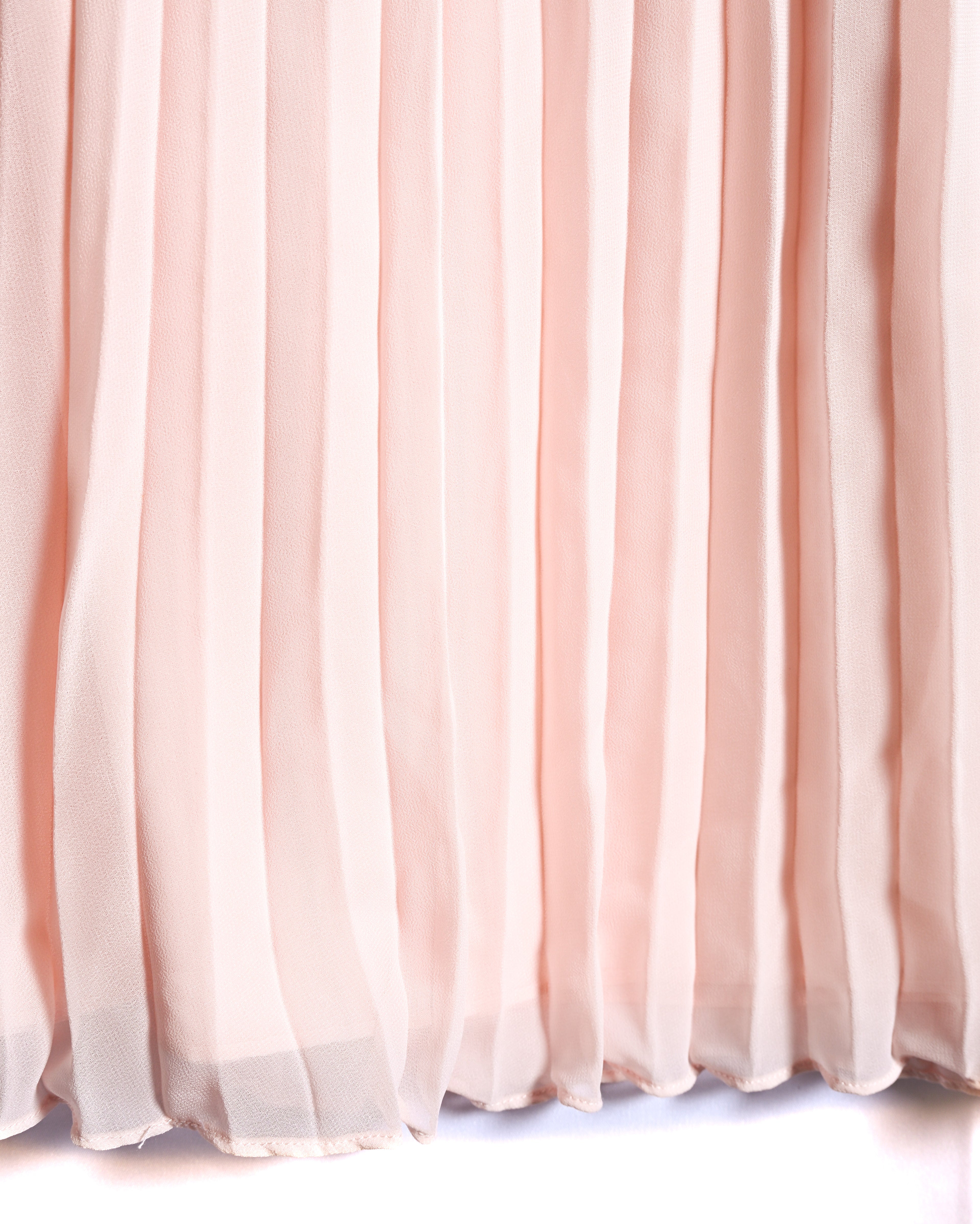 Self-Portrait/ Romantic Chiffon Pleated Skirt Pale Pink