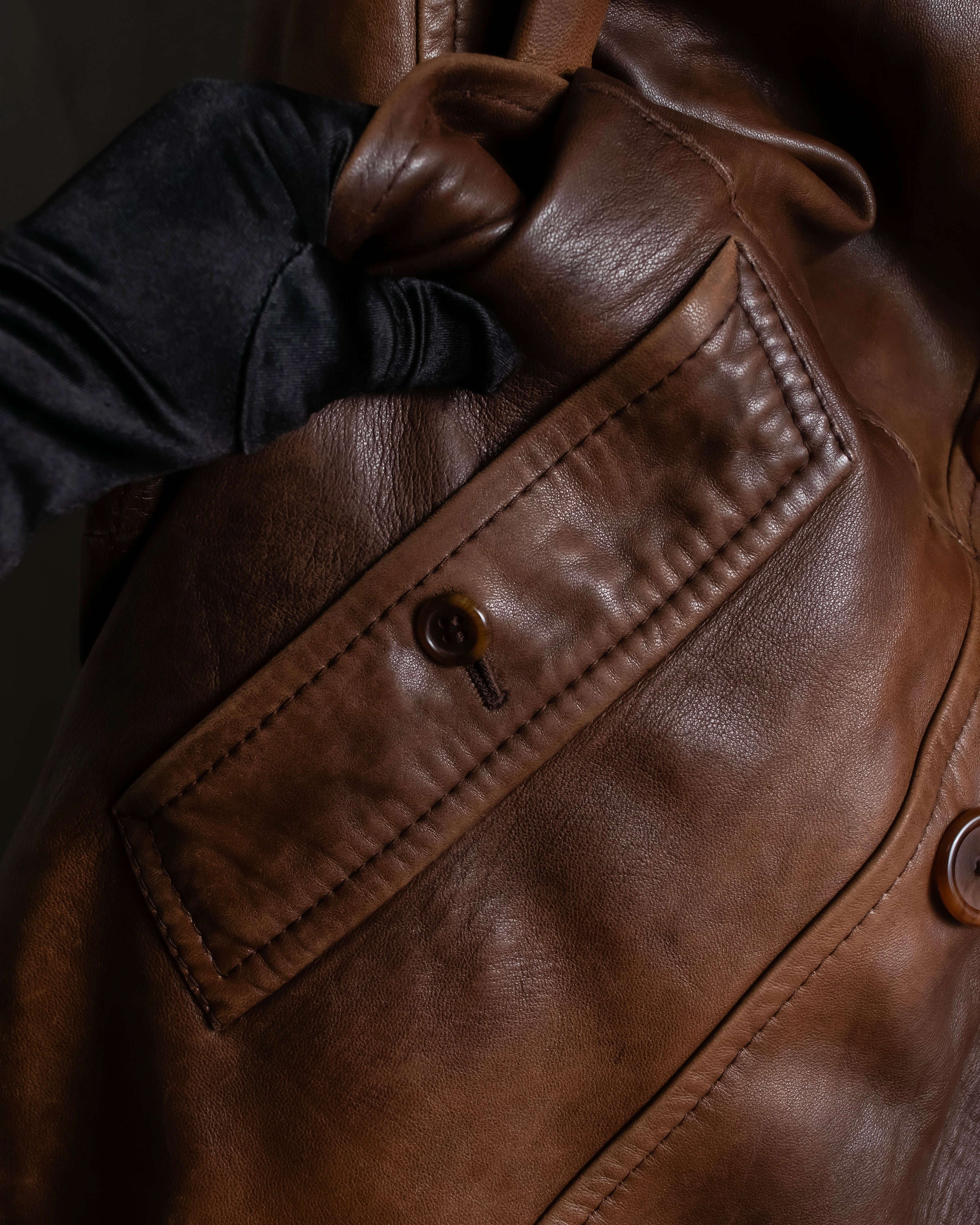 "Burberrys" Vintage-inspired leather oversized trench coat