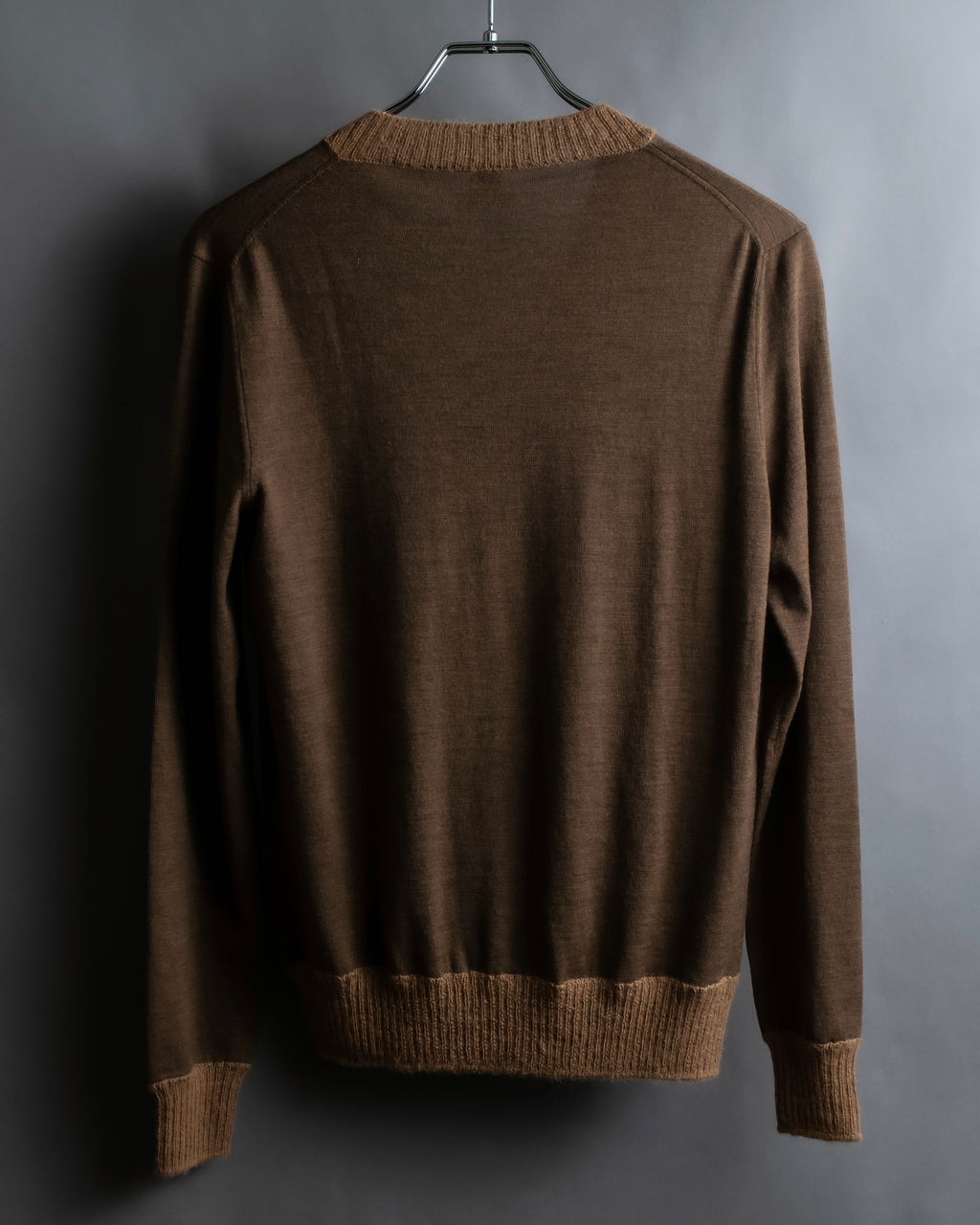 "HERMES" Gaultier period H logo engraved V-neck knit