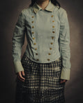-SPECIAL- "Ralph Lauren" 00's Hickory stripe cotton double-breasted marine jacket