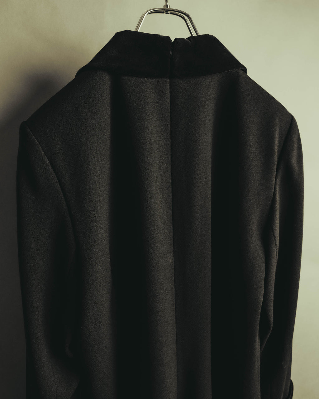 "CELINE" 80's Velvet collar maxi coat dress