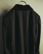 "CELINE" 80's Velvet collar maxi coat dress