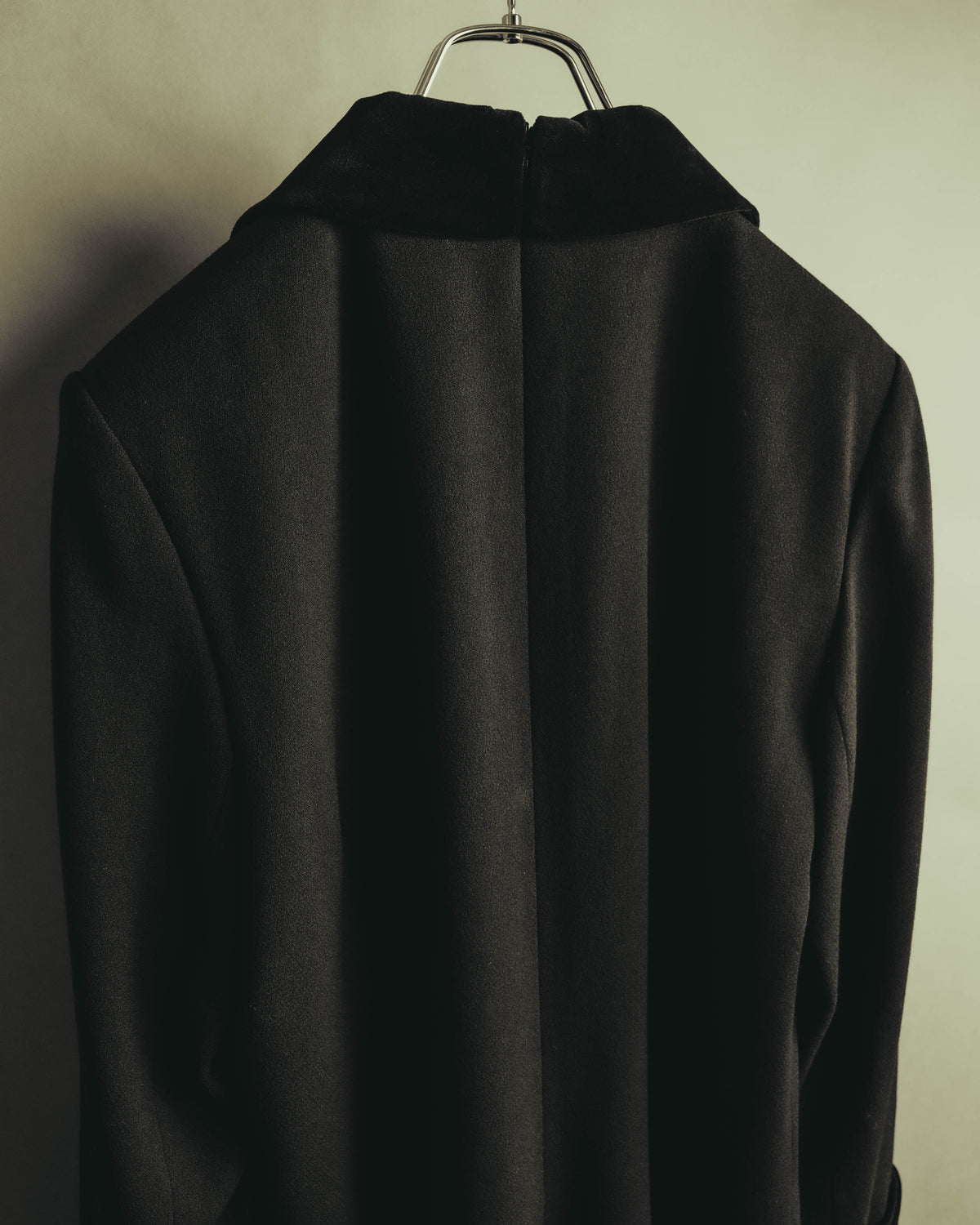 "CELINE" 80's Velvet collar maxi coat dress
