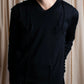 "COMME des GARCONS" Lace up design V-neck knit pullover