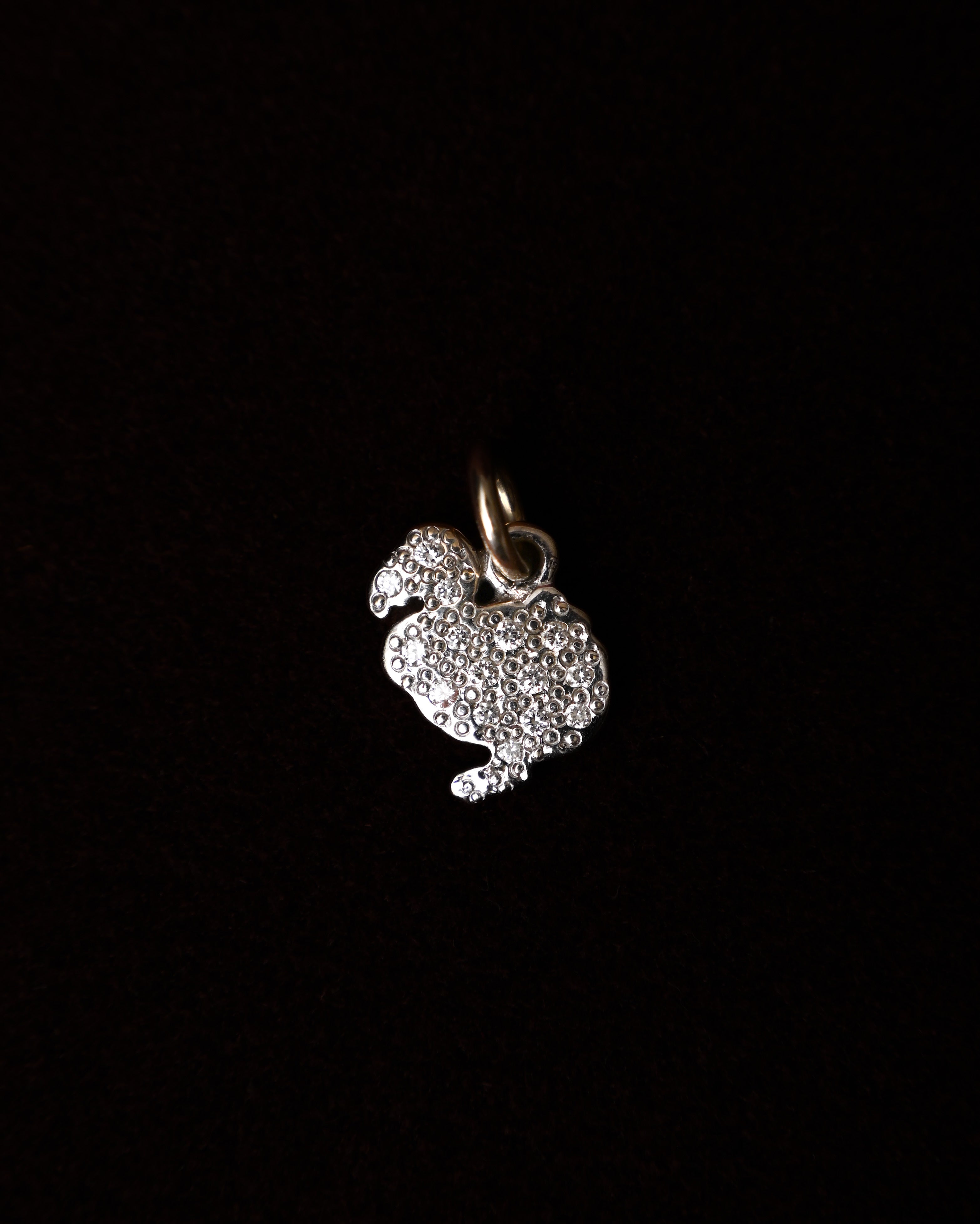 POMELLATO/ “Dodo” K18 White Gold & Diamond Dodo Charm