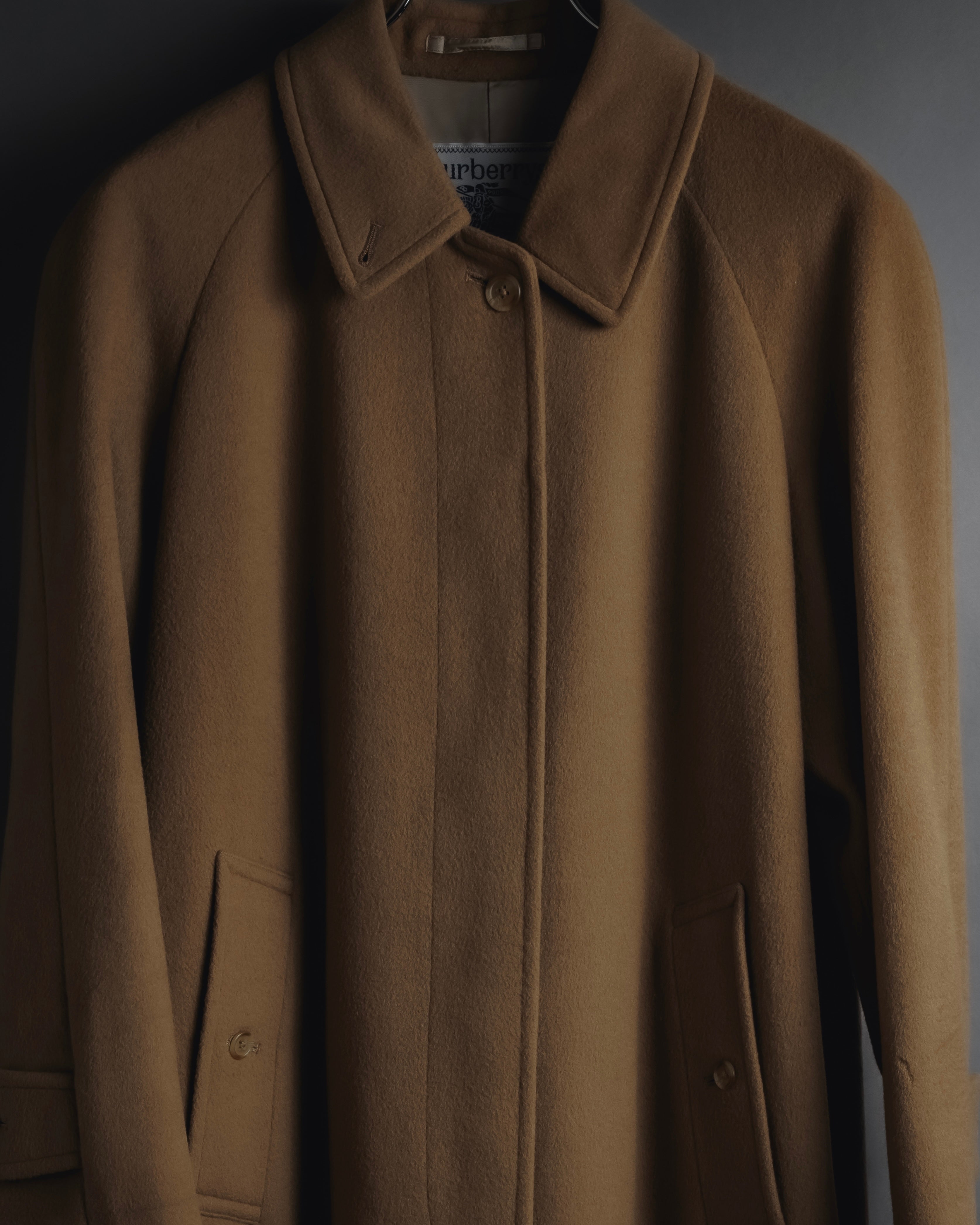 "BURBERRYS" 80’s-90’s Fly-front wool cashmere coat