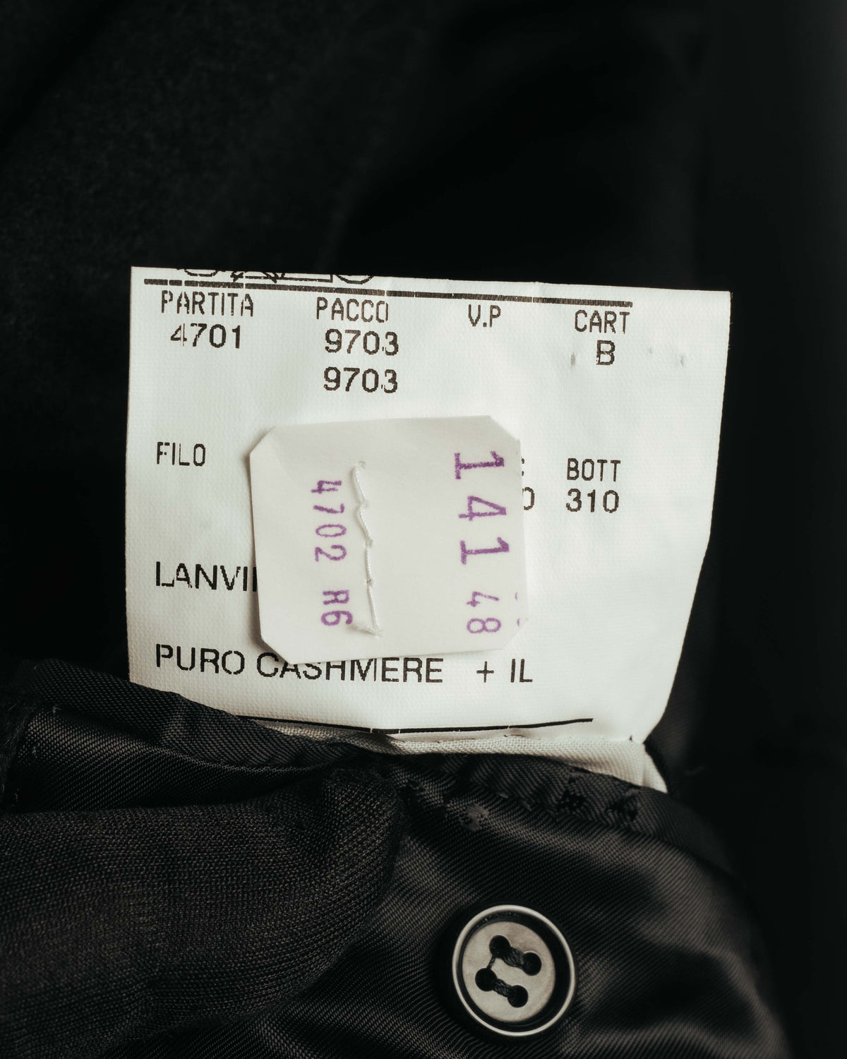"LANVIN" 90's Classically tailored cashmere overcoat