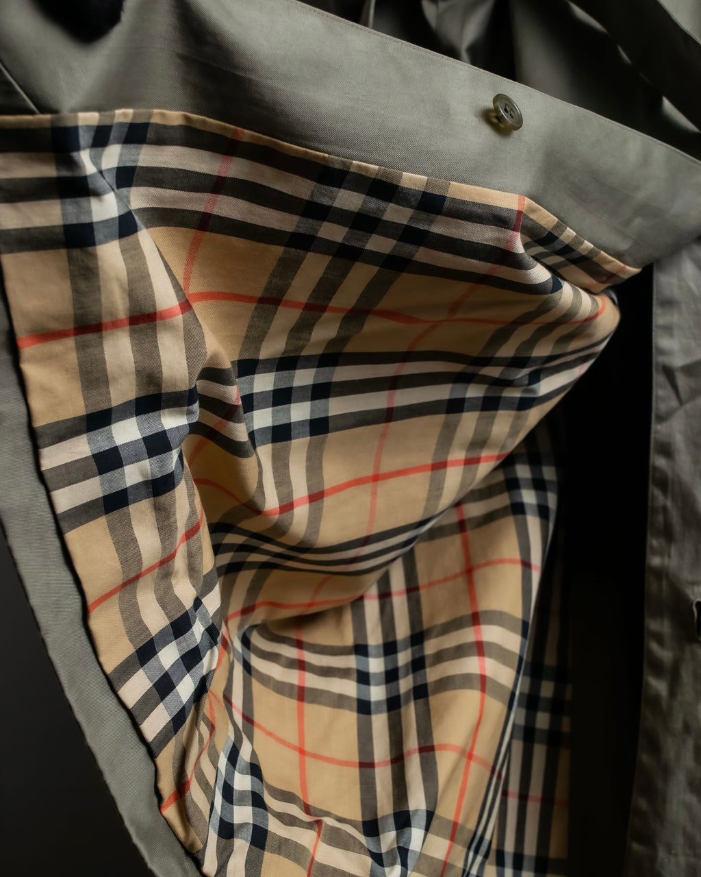 "Burberrys" Dark khaki belted trench coat