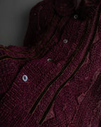 "robe de chambre COMME des GARCONS" Cable knit sheer shirt collar cardigan