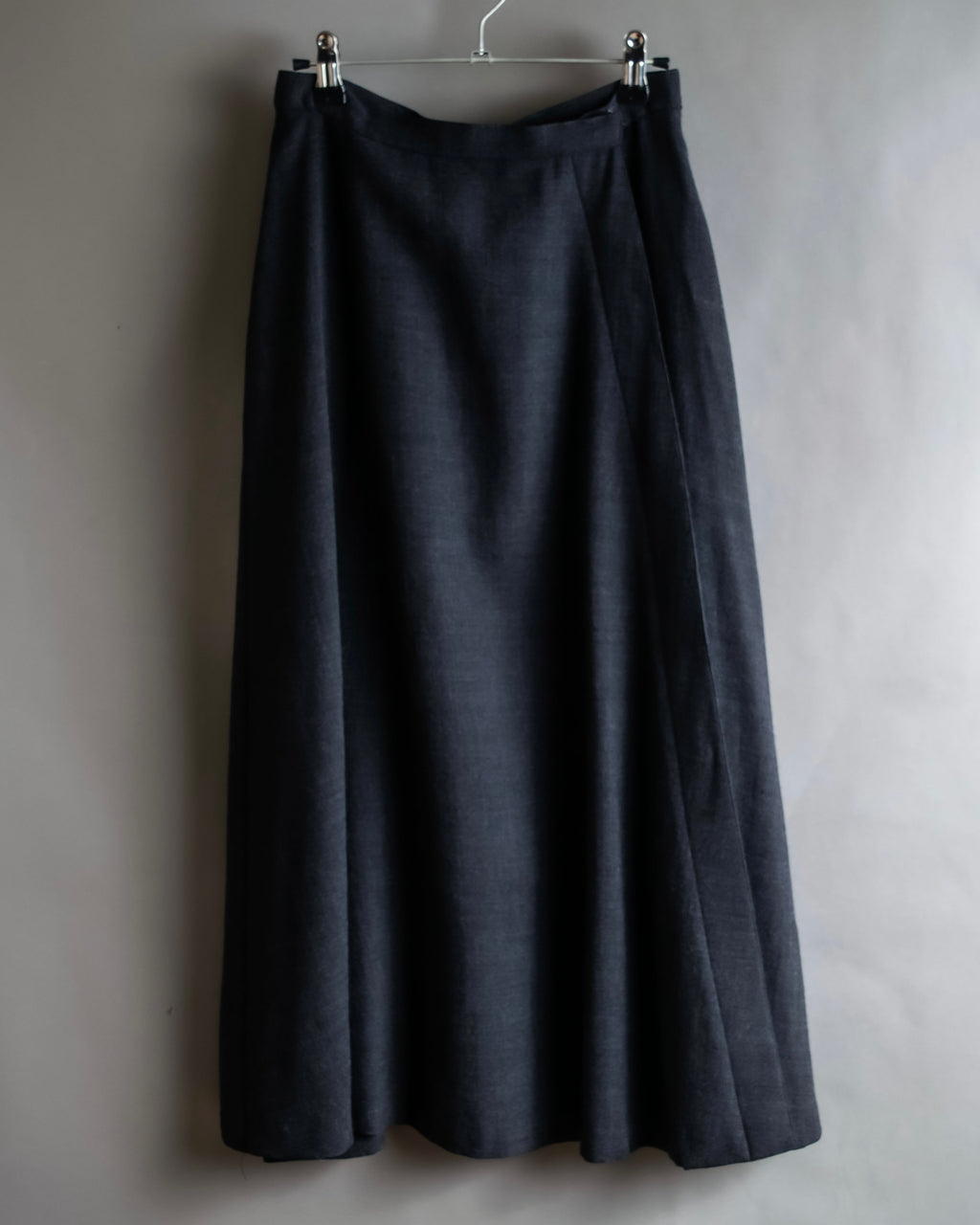 "Christian Dior" Front button design flare wool skirt