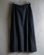 "Christian Dior" Front button design flare wool skirt