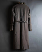 "HIROKI" Real fur lined maxi length belted coat