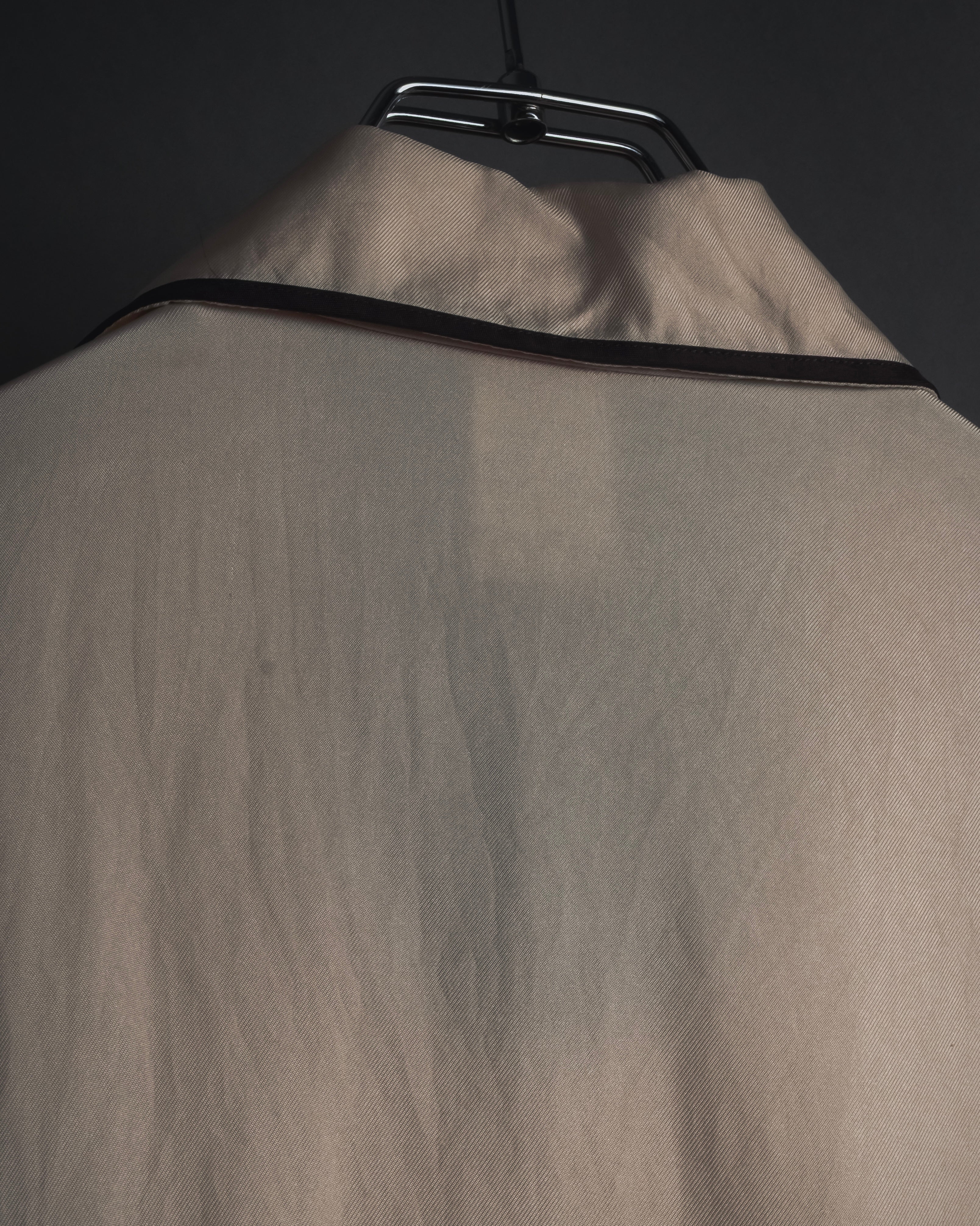 "CELINE" 00’s Piped ruffle silk blouse