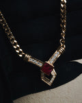 "Christian Dior" Geometric Y-link crystal pendant necklace