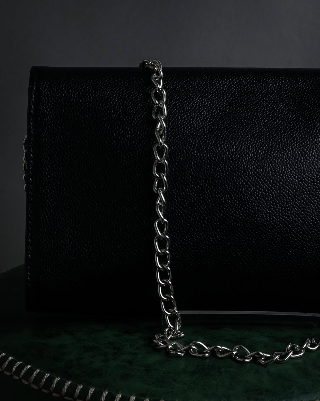 "VALENTINO" Textured leather V tassel chain shoulder bag
