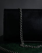 "VALENTINO" Textured leather V tassel chain shoulder bag