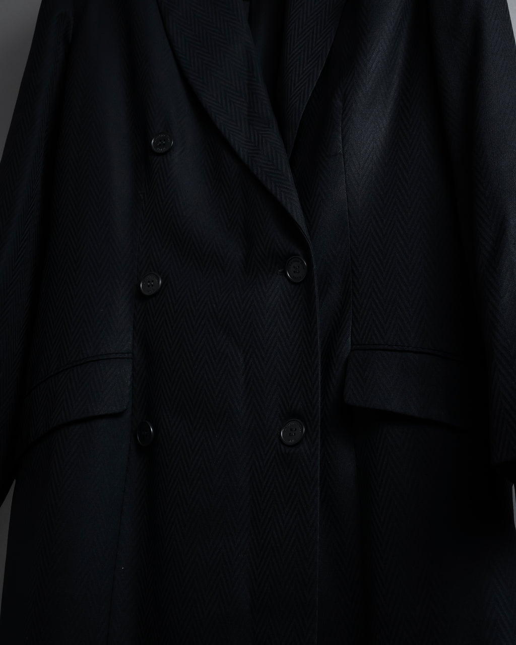 “Christian Dior” 90’s sculpted herringbone chester coat