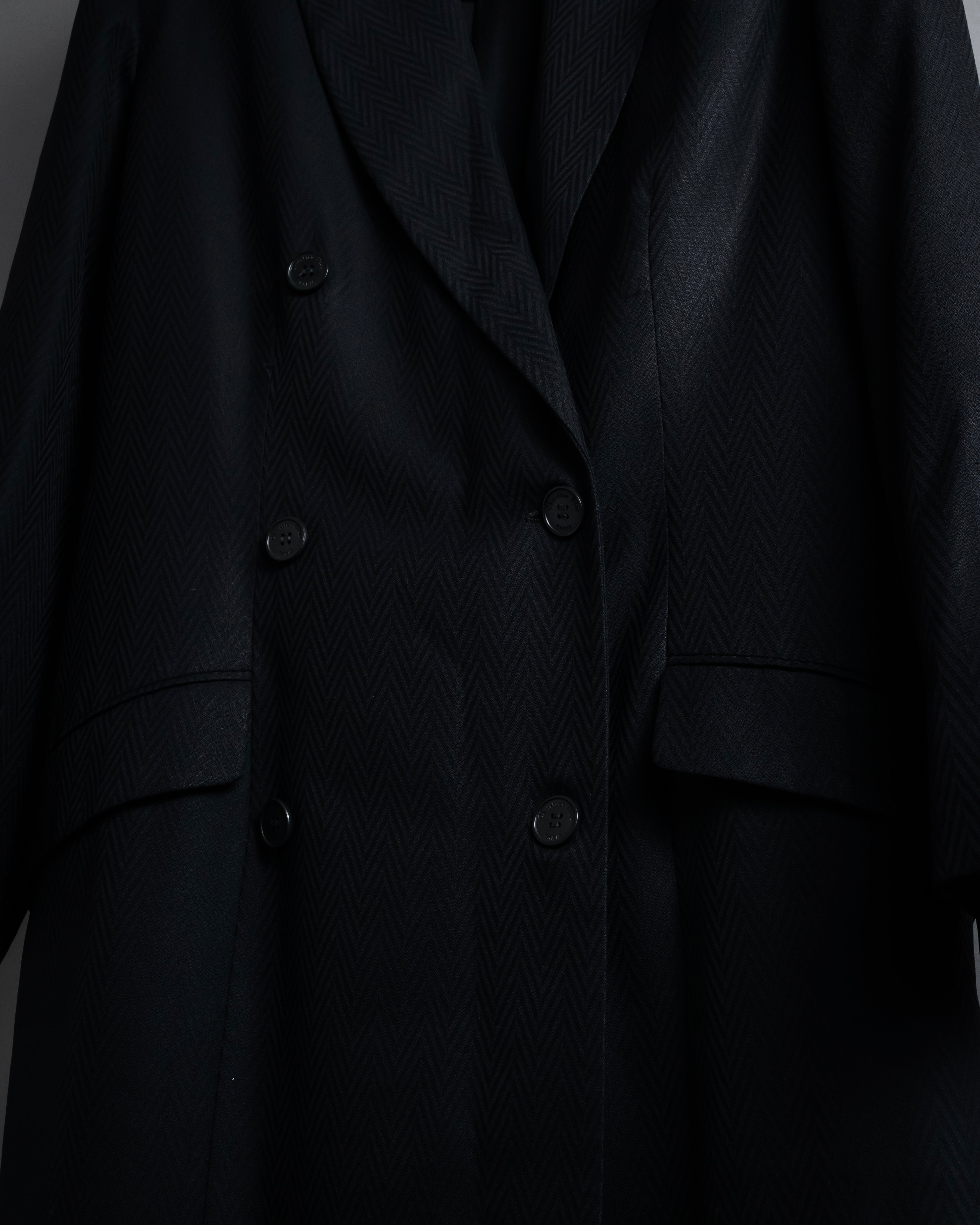 “Christian Dior” 90’s sculpted herringbone chester coat