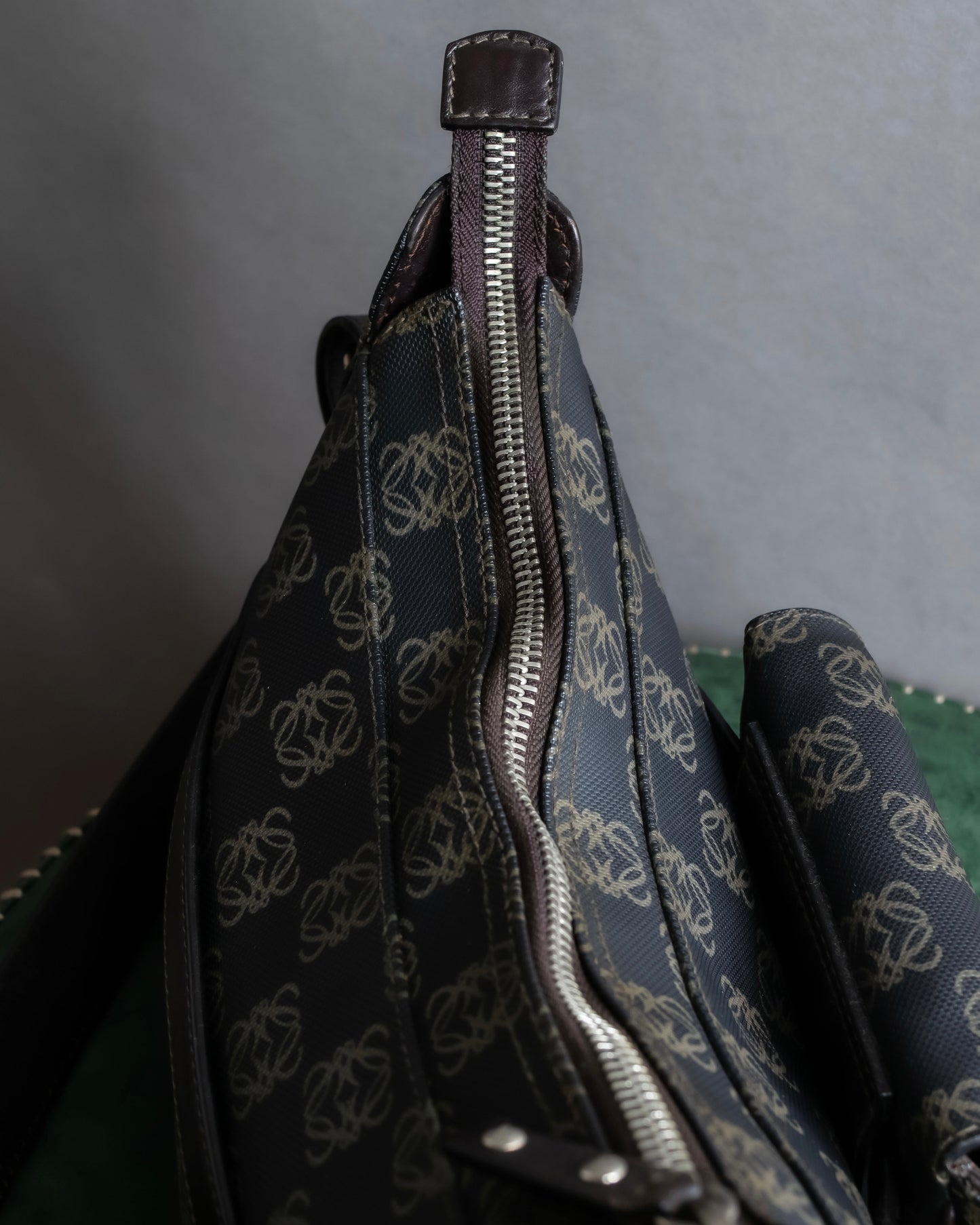 "LOEWE" Repeated anagram pattern outside pocket detail hobo bag