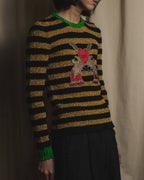 Suéter de punto con emblema de lurex a rayas 17-18aw de GUCCI