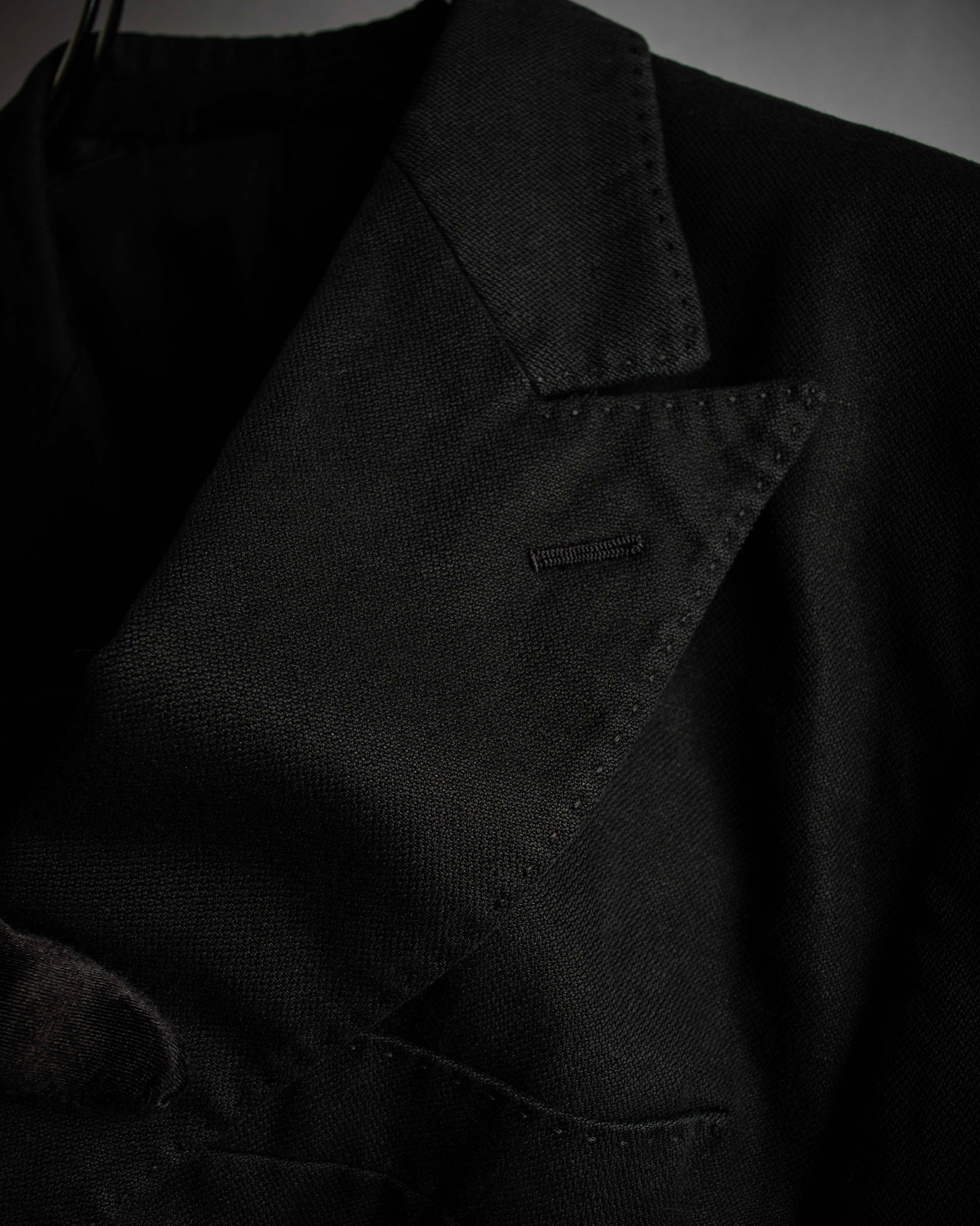 "HERMES" 90's Elegantly relaxed cotton linen tailored jacket