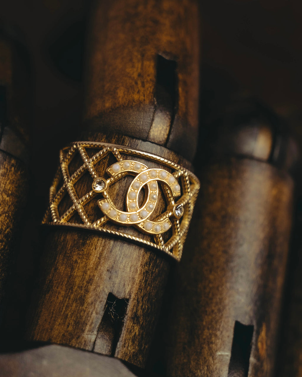 -SPECIAL- “CHANEL“ 2021 AW Pearl quilted CC ring