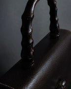 -SPECIAL- "GUCCI"  1980-1986's Inherited model grained leather bamboo bag