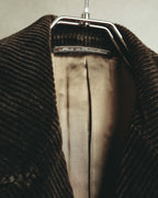 -SPECIAL- "GUCCI" 90's-00's Dark brown corduroy tailored chesterfield coat