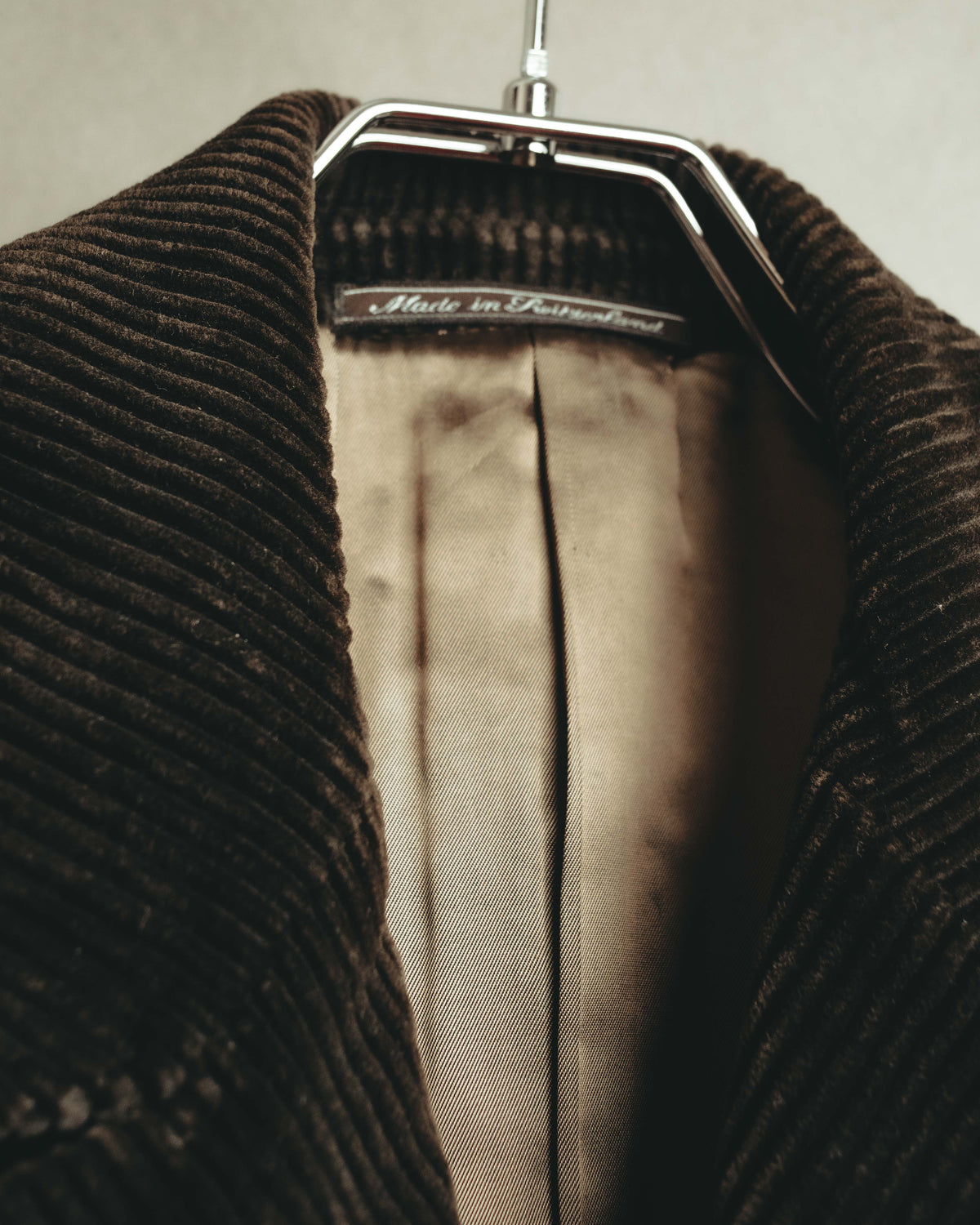 -SPECIAL- "GUCCI" 90's-00's Dark brown corduroy tailored chesterfield coat