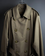 "BURBERRYS" Traditional detail double-breasted stand color trench coat