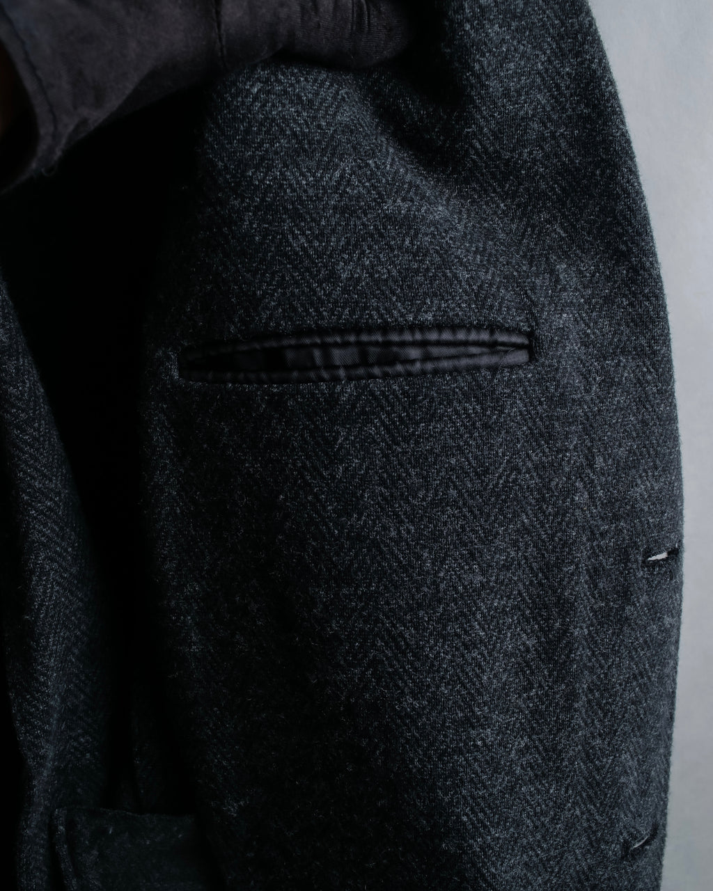 "POLO Ralph Lauren" Herringbone weave charcoal gray tailored jacket