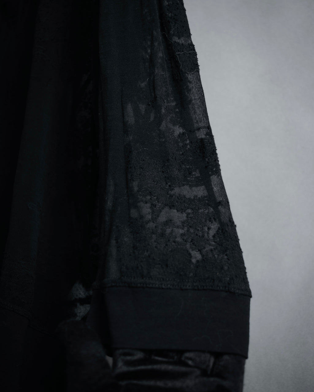 –SPECIAL– "HERMES" 00’s Sheer botanical lace cotton pullover