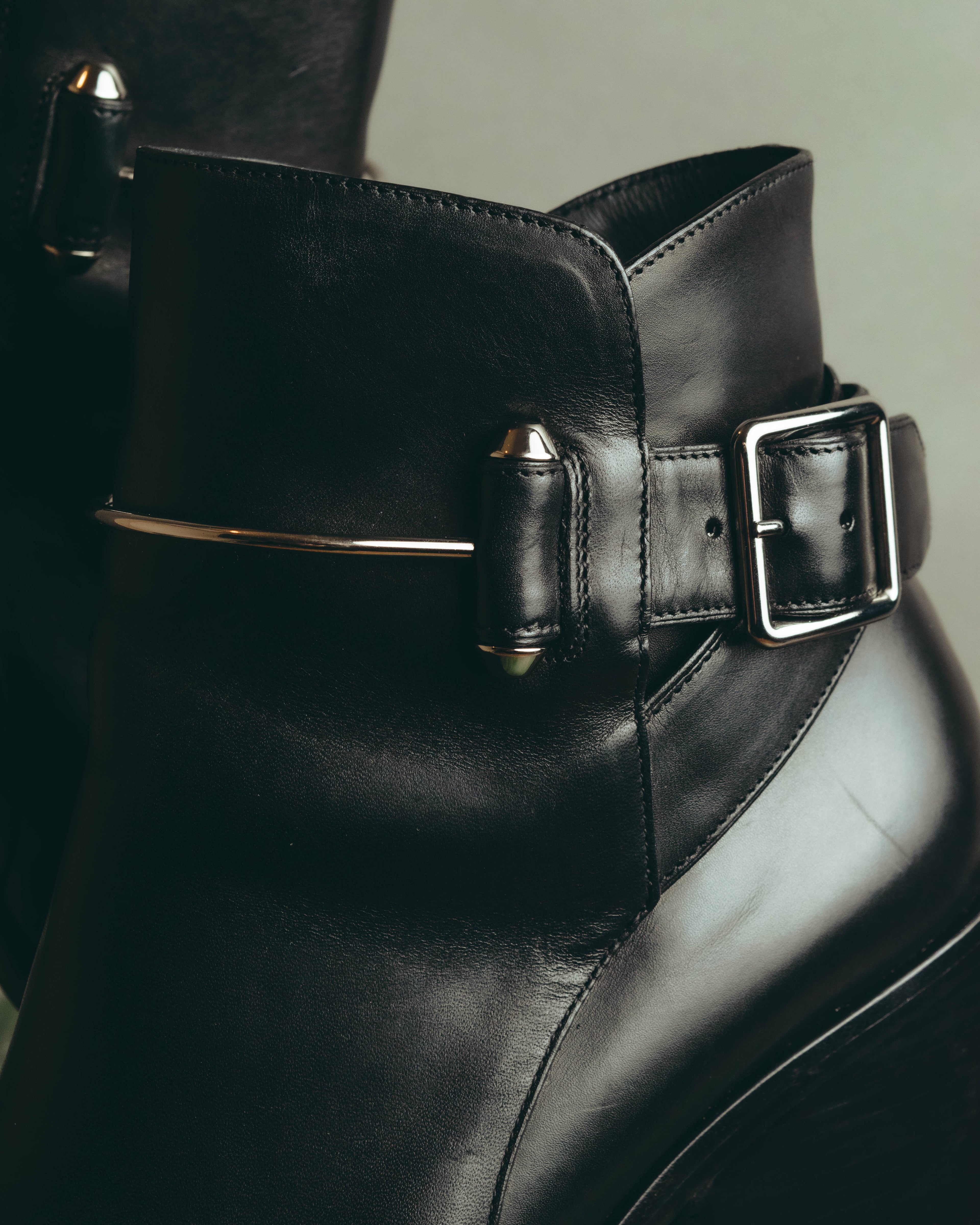 -SPECIAL- “BALENCIAGA” 2014-16’s Metal bar leather ankle boots