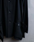 "YOHJI YAMAMOTO +NOIR" 21SS Drape panel design oversized shirt jacket