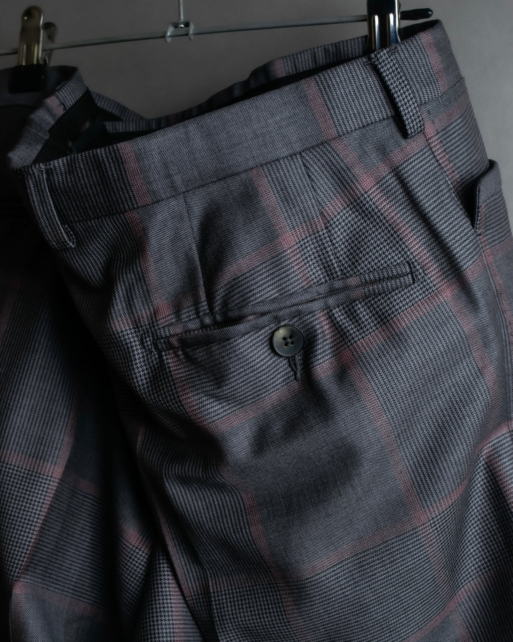 "GUCCI" Glen plaid wool wide tapered slacks