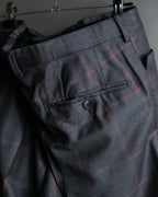 "GUCCI" Glen plaid wool wide tapered slacks