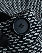 "Christian Dior" Jacquard switching design no-collar jacket