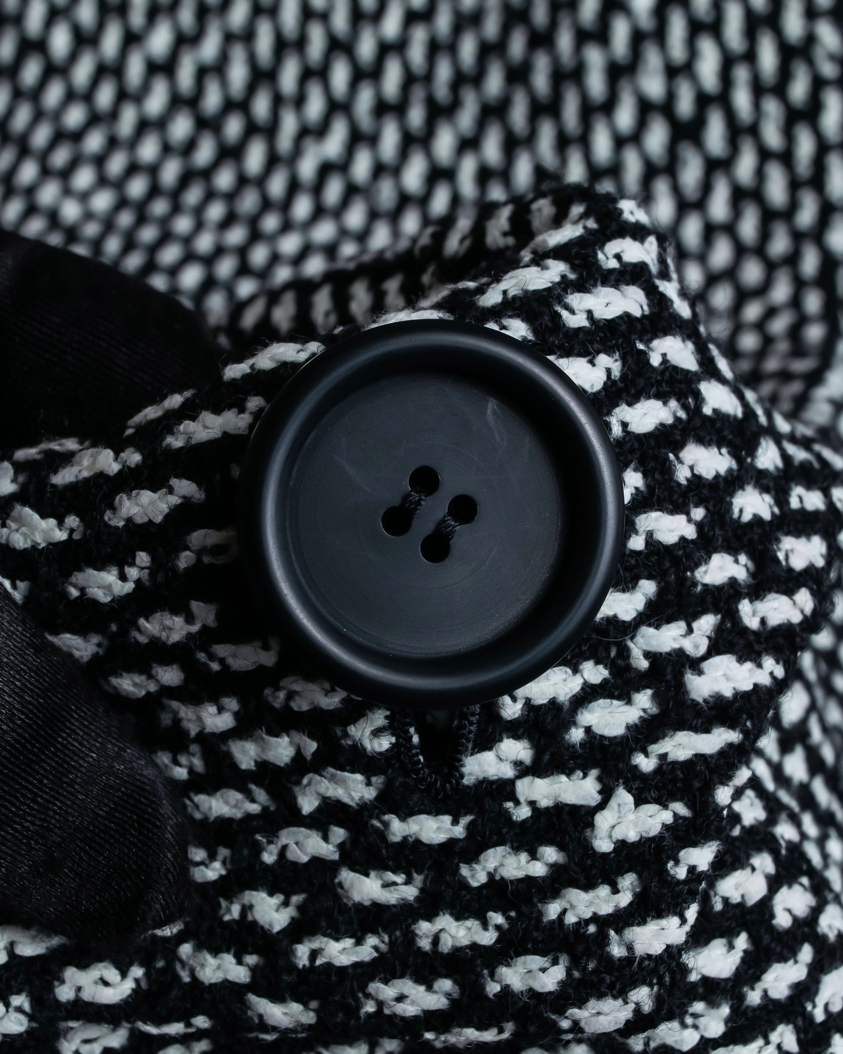 "Christian Dior" Jacquard switching design no-collar jacket